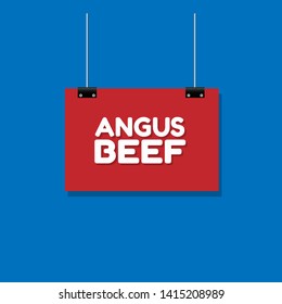 angus beef - sign,label,tag. flat design