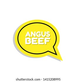 angus beef - sign,label,tag. flat design