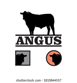 angus big bull vector logotype svg