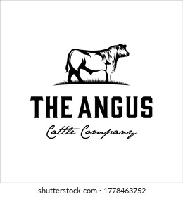 Angus bull logo design with classic and elegant style svg