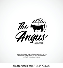 Angus Cattle Farm Rustic Style Logo Idea