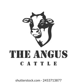 Angus cattle ranch logo design vector