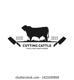Angus cattle slaughter logo design