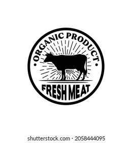 Angus Cow Bull Buffalo farm classic logo design