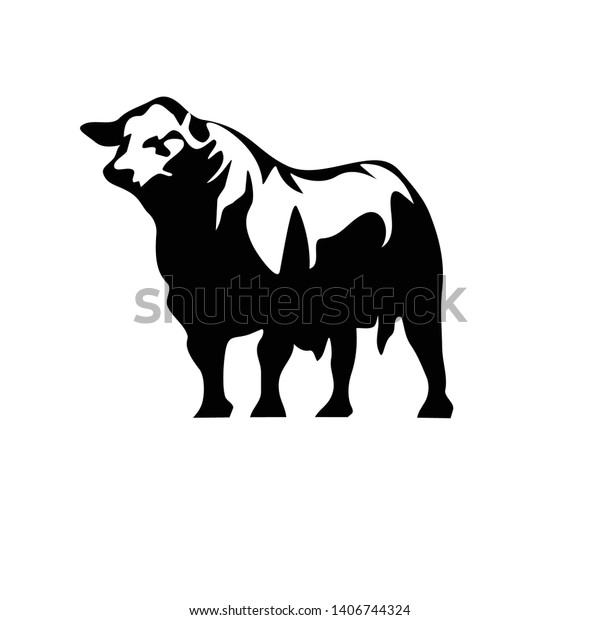 Angus Cow Design Logo Icon Stock Vector (Royalty Free) 1406744324