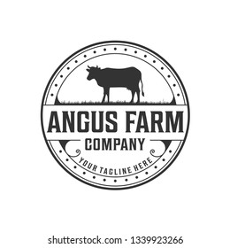 Angus Farm Classic Logo Stock Vector (Royalty Free) 1339923266 ...