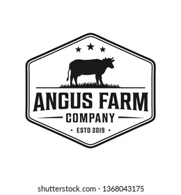 Angus Farm Classic Logo Stock Vector (Royalty Free) 1368043175 ...