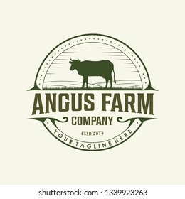Angus farm classic logo design