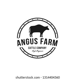 Cattle Farm Logo Design Angus Cow Stock Vector (Royalty Free) 1500049532