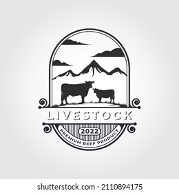 angus farm logo inspiration. Flat design. Vector illustration concept