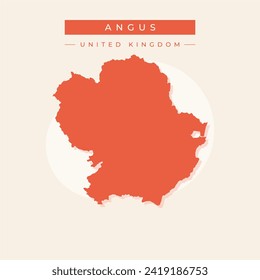 Angus map, council area of Scotland. Vector illustration.