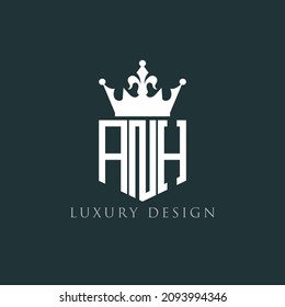 ANH Diseño único de logotipo de carta de amor con vector geométrico abstracto.