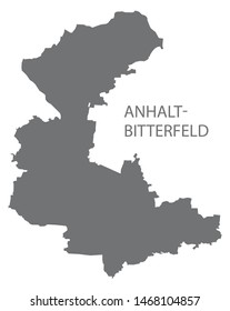 Anhalt-Bitterfeld grey county map of Saxony Anhalt Germany DE