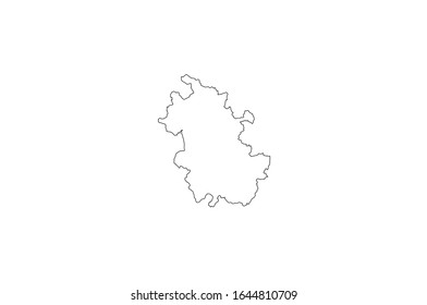 Anhui outline map China province region borders shape