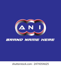 ANI letter logo vector unique attractive creative modern initial design white color on blue color background ANI letter logo icon design
