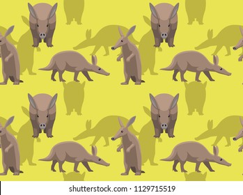 Animal Aardvark Cartoon Background Seamless Wallpaper