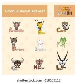 Animal ABC from letter A - I