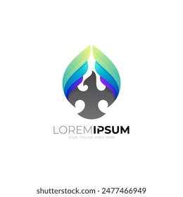 Logotipos abstractos de animales, logotipo de águila y diseño colorido 3d