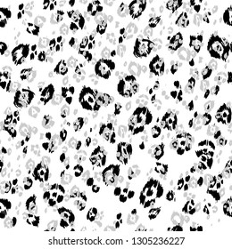 Animal abstract monochrome texture. Spotterd seamless pattern.