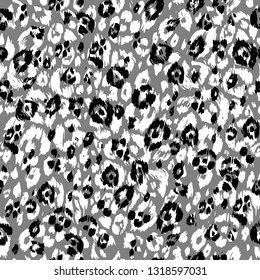 Animal abstract monochrome texture. Spotterd seamless pattern.