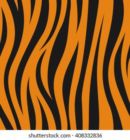 Animal abstract skin orange and black seamless pattern. Vector.