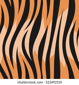 Animal abstract skin orange and black seamless pattern. Vector.