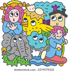 Animal Activity in Nature Vector Design