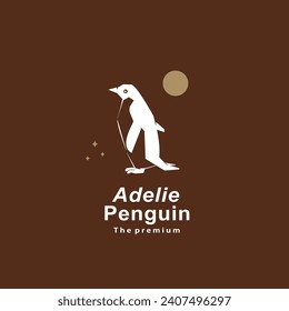 animal adelie penguin natural logo vector icon silhouette retro hipster