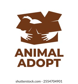 animal adopt flat minimalist logo design