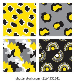 conjunto de patrones animales y africanos de puntos y gráficos