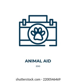 Animal aid icon. Linear vector illustration from zoo collection. Outline animal aid icon vector. Thin line symbol for use on web and mobile apps, logo, print media.