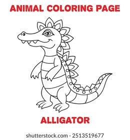 Animal Alligator Mandala Coloring Page