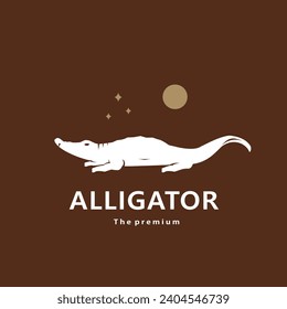 animal alligator natural logo vector icon silhouette retro hipster