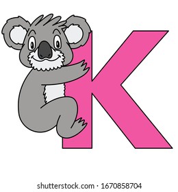 Animal Alphabet Capital Letter K Koala Stock Vector (Royalty Free ...