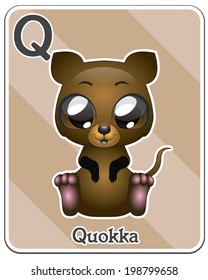 Animal alphabet card ( Q is for Quokka )