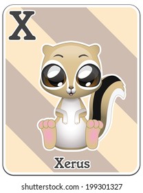 Animal alphabet card ( X is for Xerus )