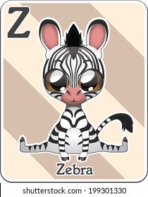 Animal alphabet card ( Z is for Zebra )