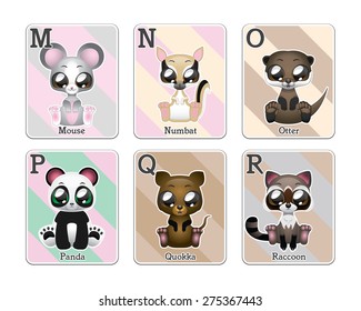 Animal alphabet cards ( M-R )