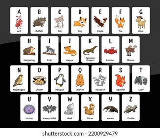 Animal Alphabet Cards A to Z