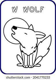 animal alphabet cartoon letter card coloring learn English