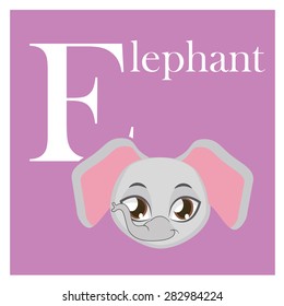 Animal alphabet E letter ( Elephant )