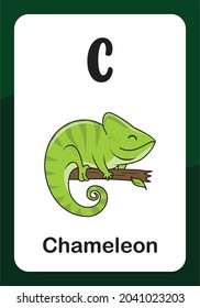 Animal Alphabet Flash Card - C for Chameleon