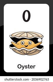 Animal Alphabet Flash Card - O for Oyster