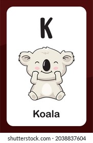 Animal Alphabet Flashcard - K for Koala