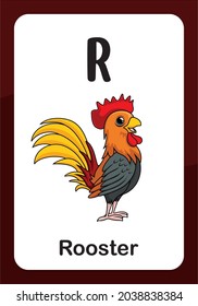 Animal Alphabet Flashcard - R for Rooster