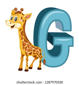 Animal Alphabet G Giraffe Vector Illustration Stock Vector (Royalty ...