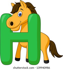 Animal Alphabet H Horse Cartoon Stock Vector Royalty Free 139940986