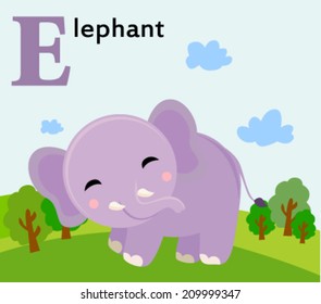 Animal alphabet for the kids: E for the Elephant