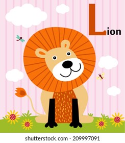 Animal alphabet for the kids: L for the Lion