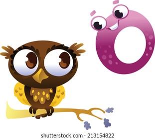 Animal alphabet for the kids: O for the Owl
